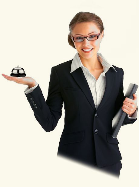 Empfangsdame unserer Unterkunft